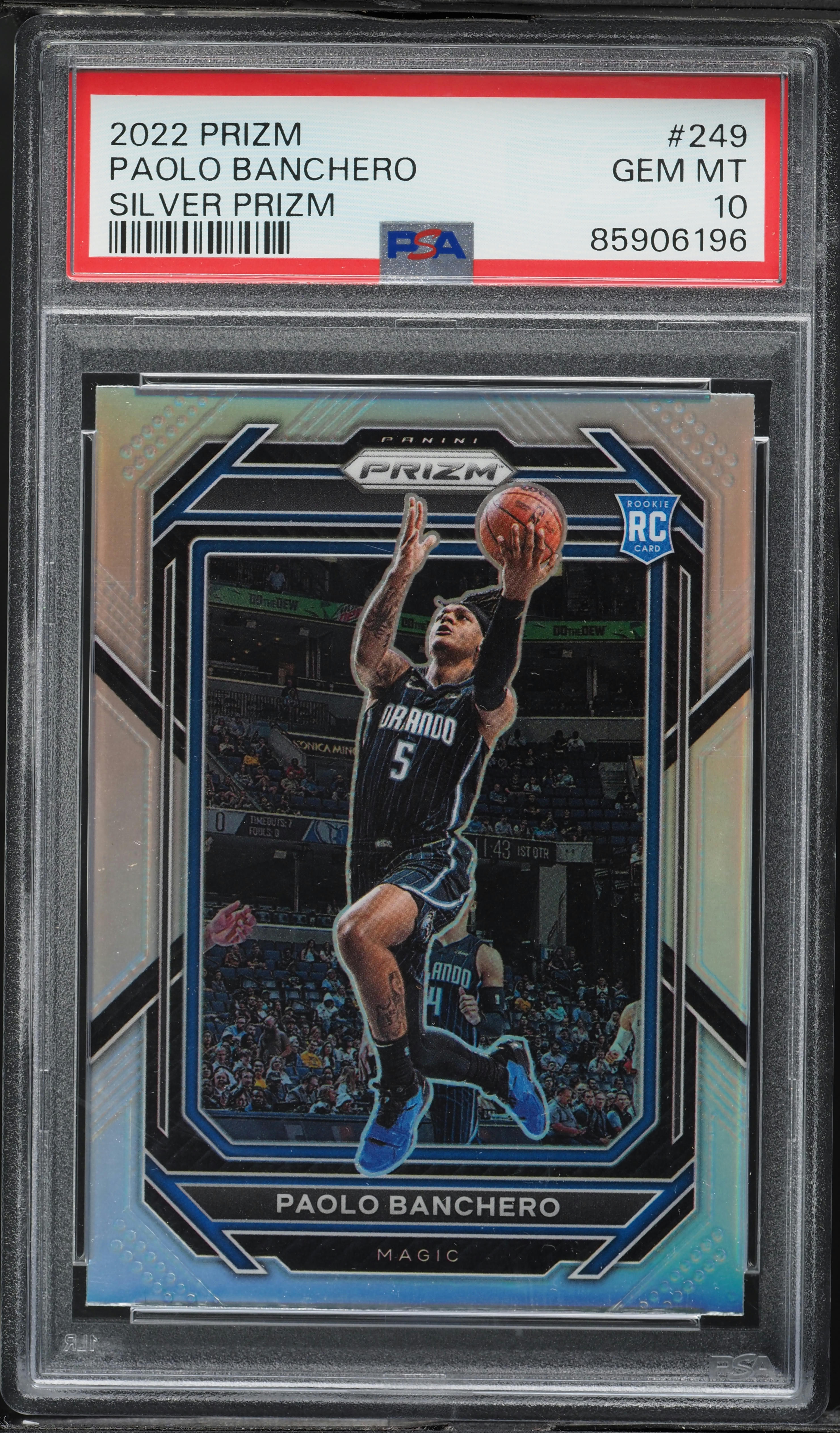 2022 Panini Prizm Silver Paolo Banchero ROOKIE #249 PSA 10 GEM