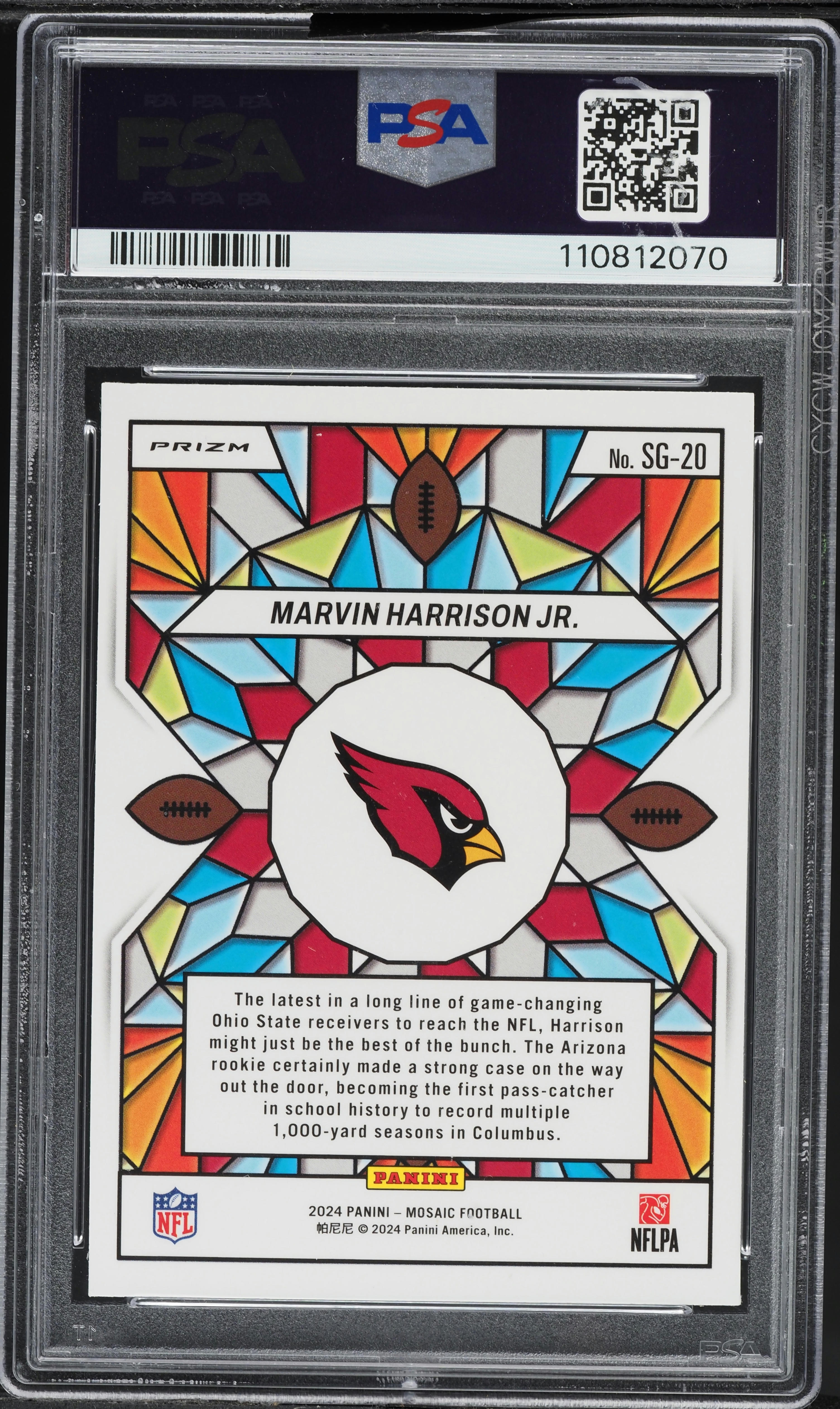 2024 Panini Mosaic Stained Glass Marvin Harrison Jr. ROOKIE #SG-20