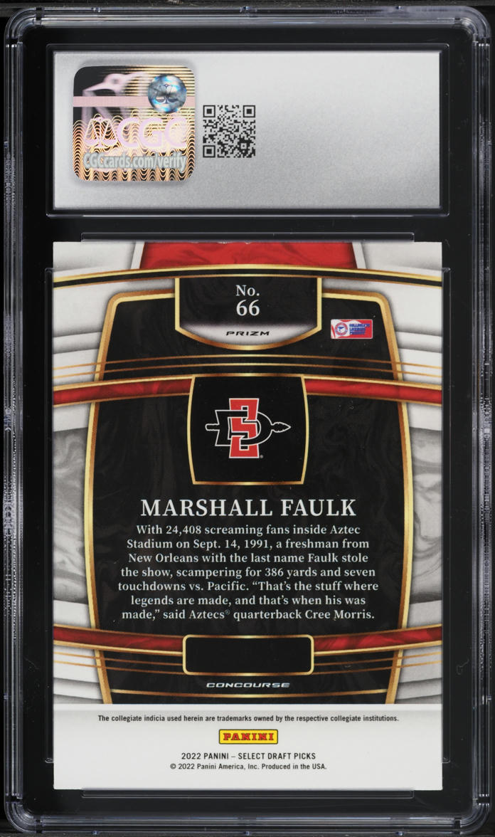 2022 Select Draft Picks Concourse Red Lazer Prizm Marshall Faulk