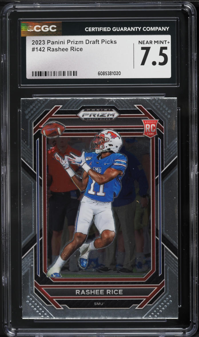 2023 Panini Prizm Draft Picks Rashee Rice ROOKIE #142 CGC 7.5 NRMT+