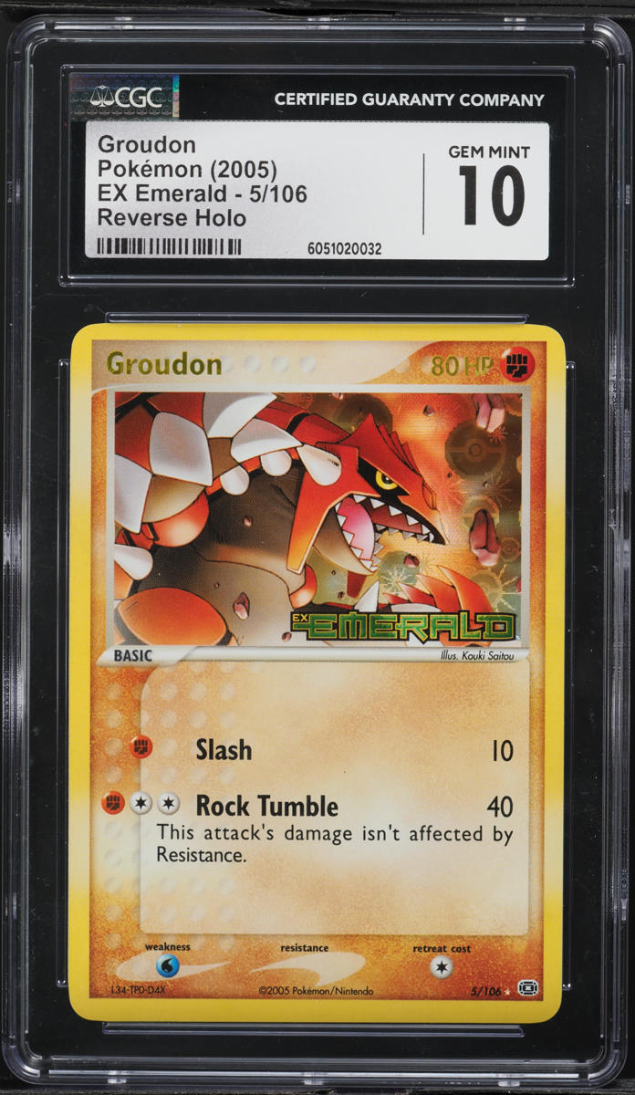 2005 Pokemon EX Emerald Reverse Holo Groudon #5 CGC 10 GEM MINT