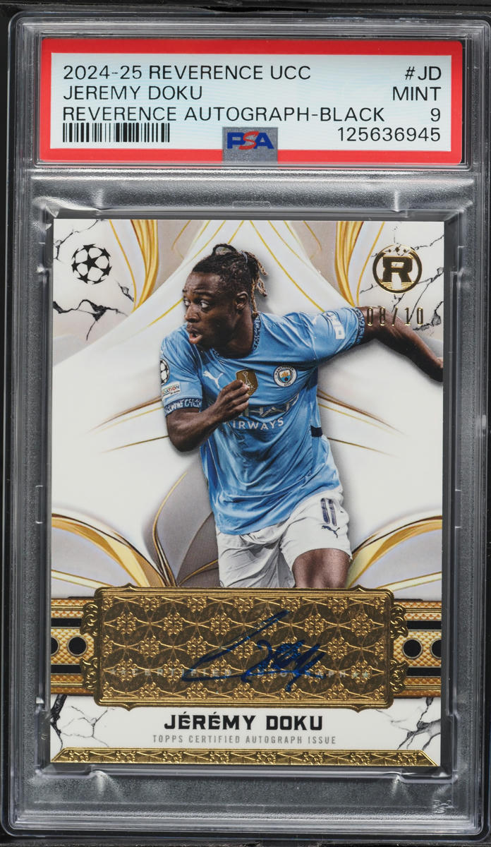 2024 Topps Reverence UEFA Club Competitions Black Jeremy Doku AUTO