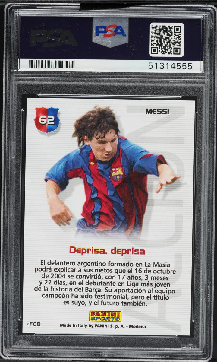 2004 Panini Sports Mega Cracks Barca Campeon Lionel Messi ROOKIE #62 PSA 9 MINT