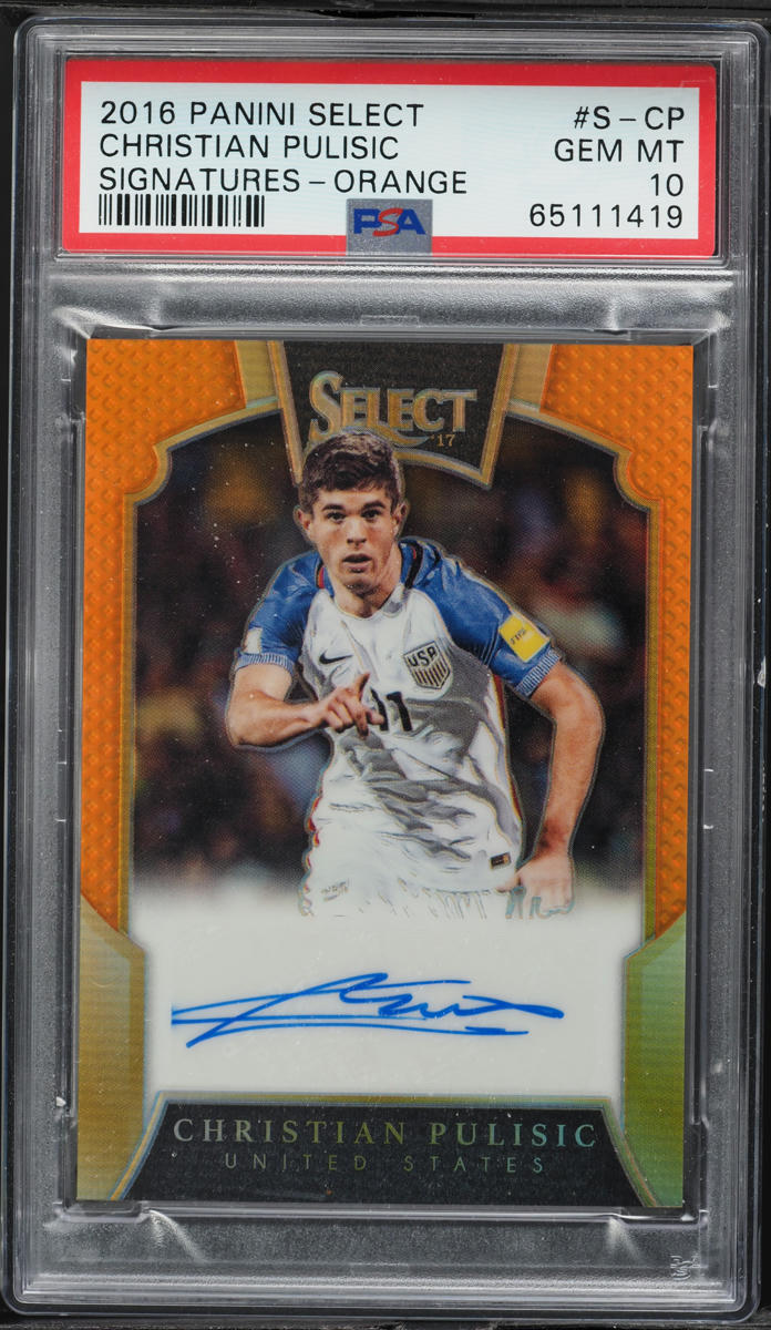 2016 Select Signature Orange Prizm Christian Pulisic ROOKIE AUTO