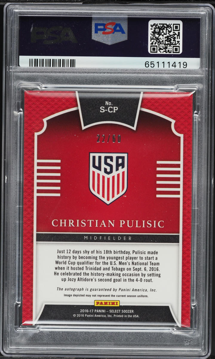 2016 Select Signature Orange Prizm Christian Pulisic ROOKIE AUTO