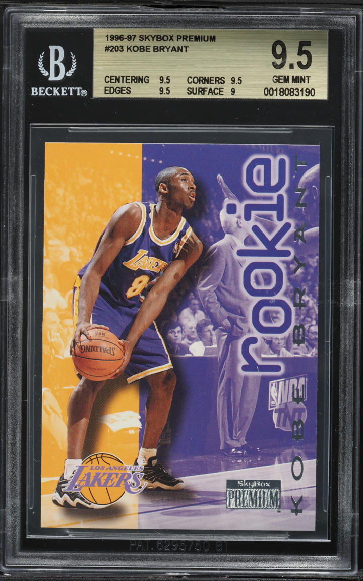 1996 Skybox Premium Kobe Bryant ROOKIE #203 BGS 9.5 GEM MINT