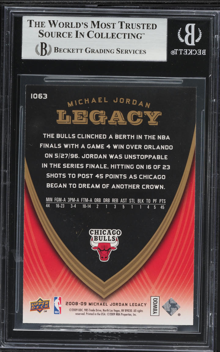 2008 Upper Deck Legacy Collection Michael Jordan #1063 BGS 9 MINT