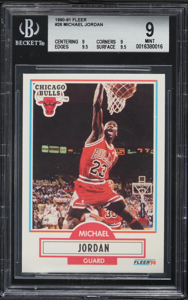 1990 Fleer Basketball Michael Jordan #26 BGS 9 MINT