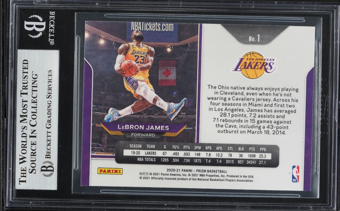 2020 Panini Prizm LeBron James #1 BGS 9 MINT