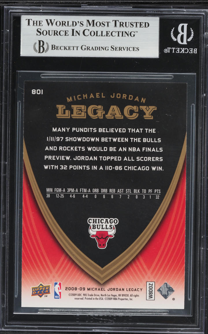 2008 Upper Deck Legacy Collection Michael Jordan #801 BGS 9 MINT