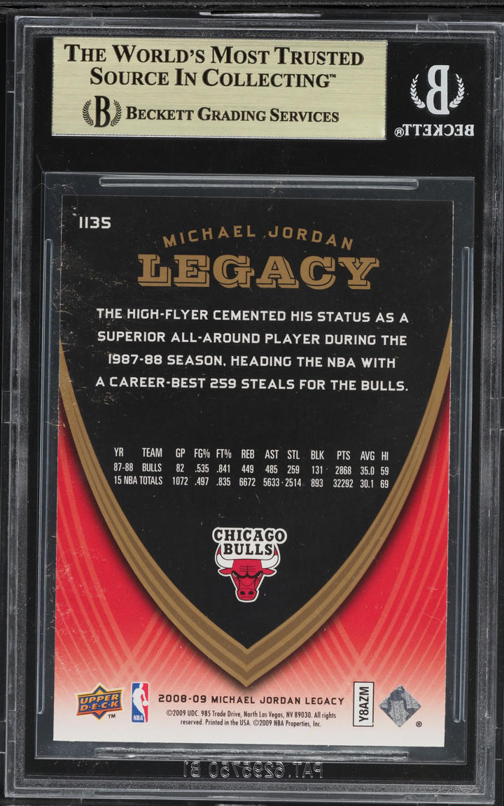 2008 Upper Deck Legacy Collection Michael Jordan #1135 BGS 9.5 GEM MINT