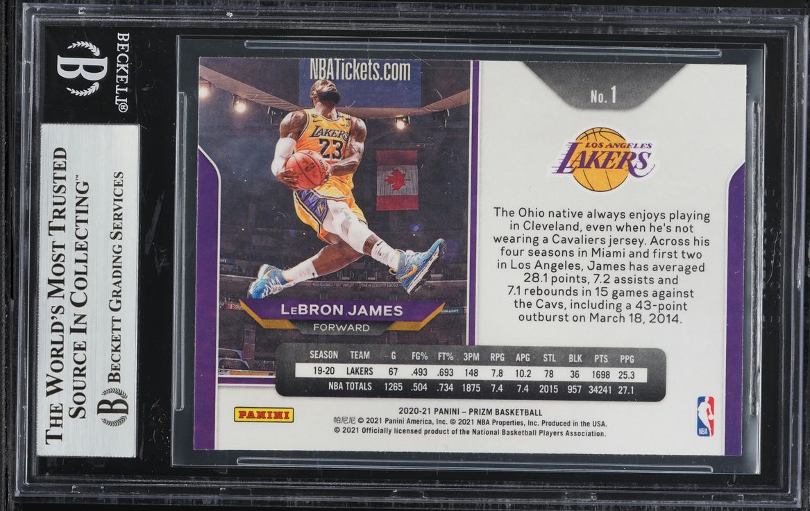 2020 Panini Prizm LeBron James #1 BGS 9 MINT