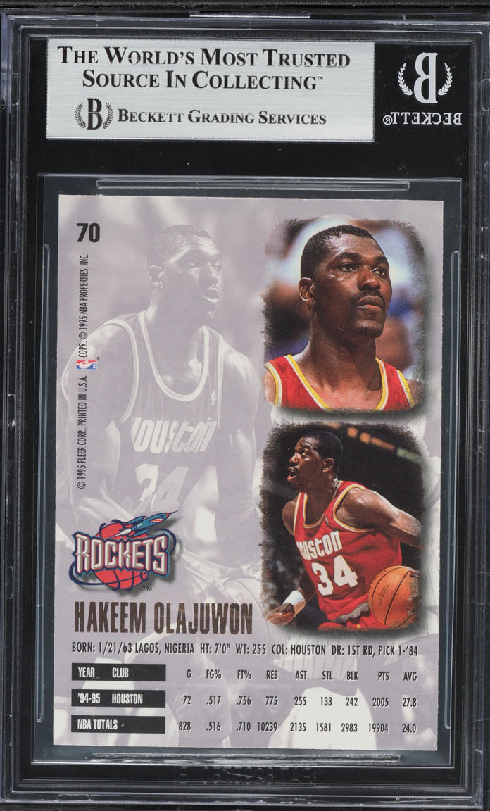 1995 Ultra Gold Medallion Hakeem Olajuwon #70 BGS 9 MINT on