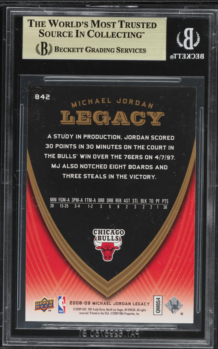 2008 Upper Deck Legacy Collection Michael Jordan #842 BGS 9.5 GEM MINT