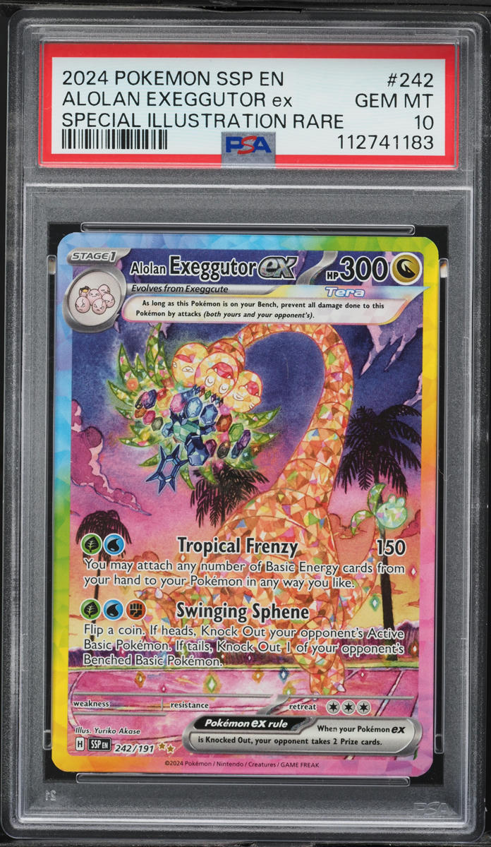 2024 Pokemon SV Surging Sparks SIR Alolan Exeggutor EX #242 PSA 10 GEM MINT