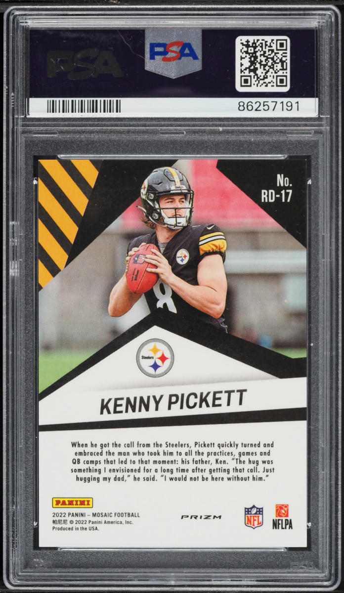 2022 Panini Mosaic Razzle Dazzle Kenny Pickett ROOKIE #RD17 PSA 9 MINT
