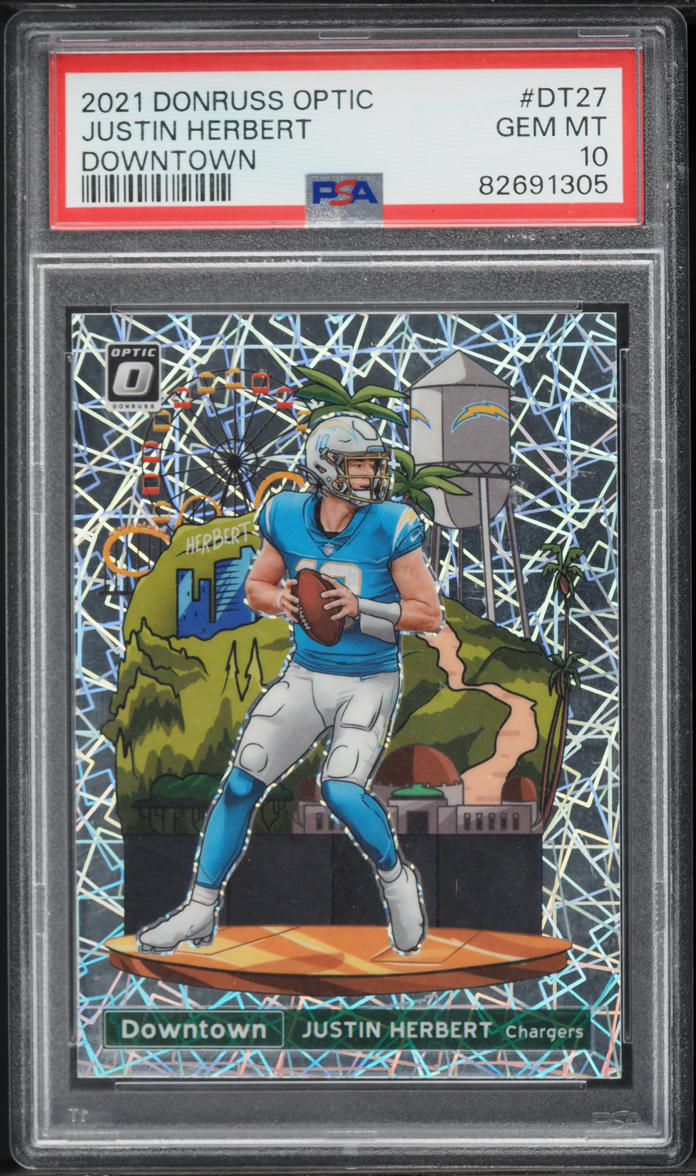 2021 Donruss Optic Downtown Justin Herbert #DT27 PSA 10 GEM MINT