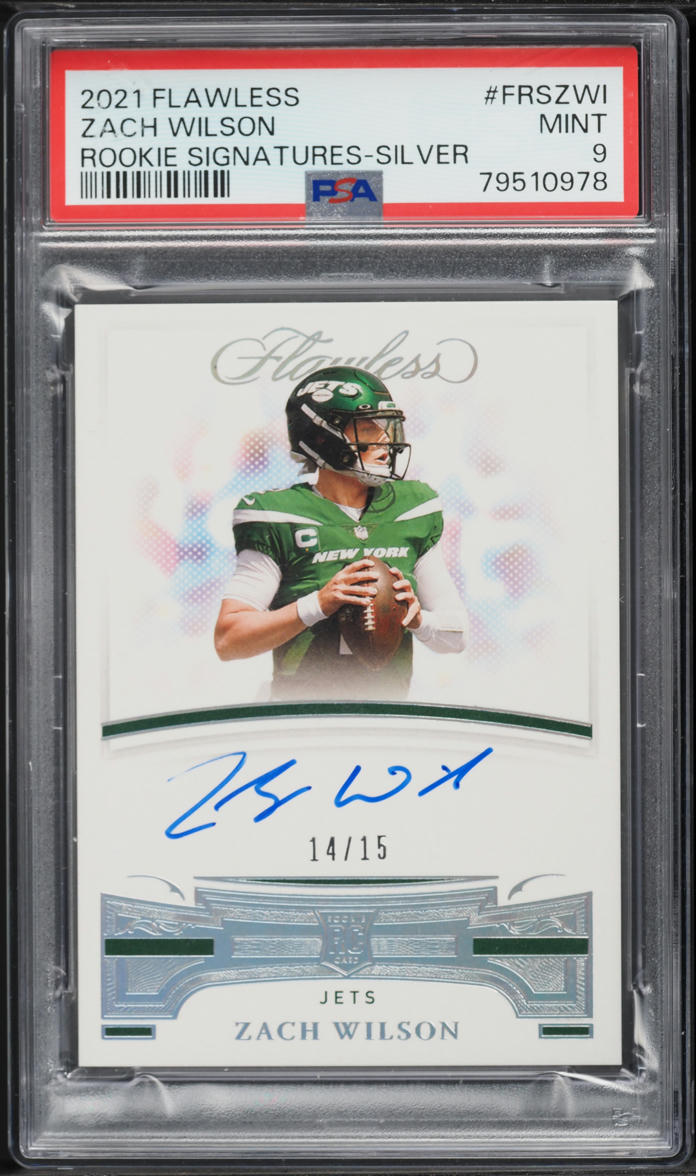 2021 Panini Flawless Silver Zach Wilson ROOKIE AUTO /15 #FRSZWI