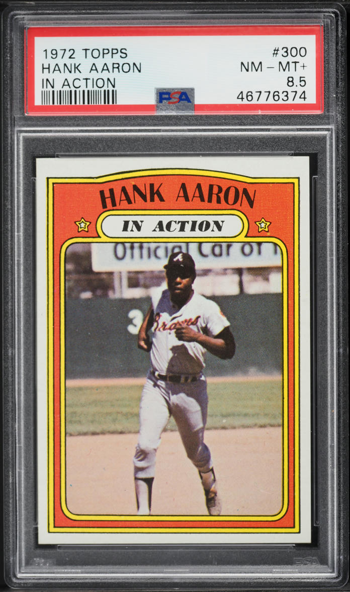 1972 Topps Hank Aaron IN ACTION #300 PSA 8.5 NM-MT+