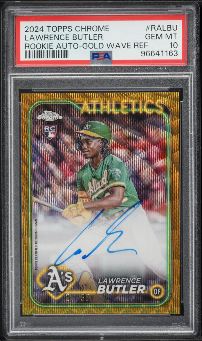2024 Topps Chrome Gold Wave Lawrence Butler RC AUTO /50 #RALBU PSA