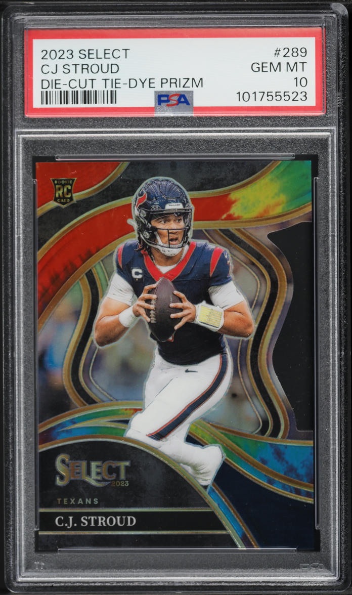 2023 Select Club Level Die Cut Tie Dye Prizm CJ Stroud ROOKIE 25/25 #289 PSA 10 GEM MINT
