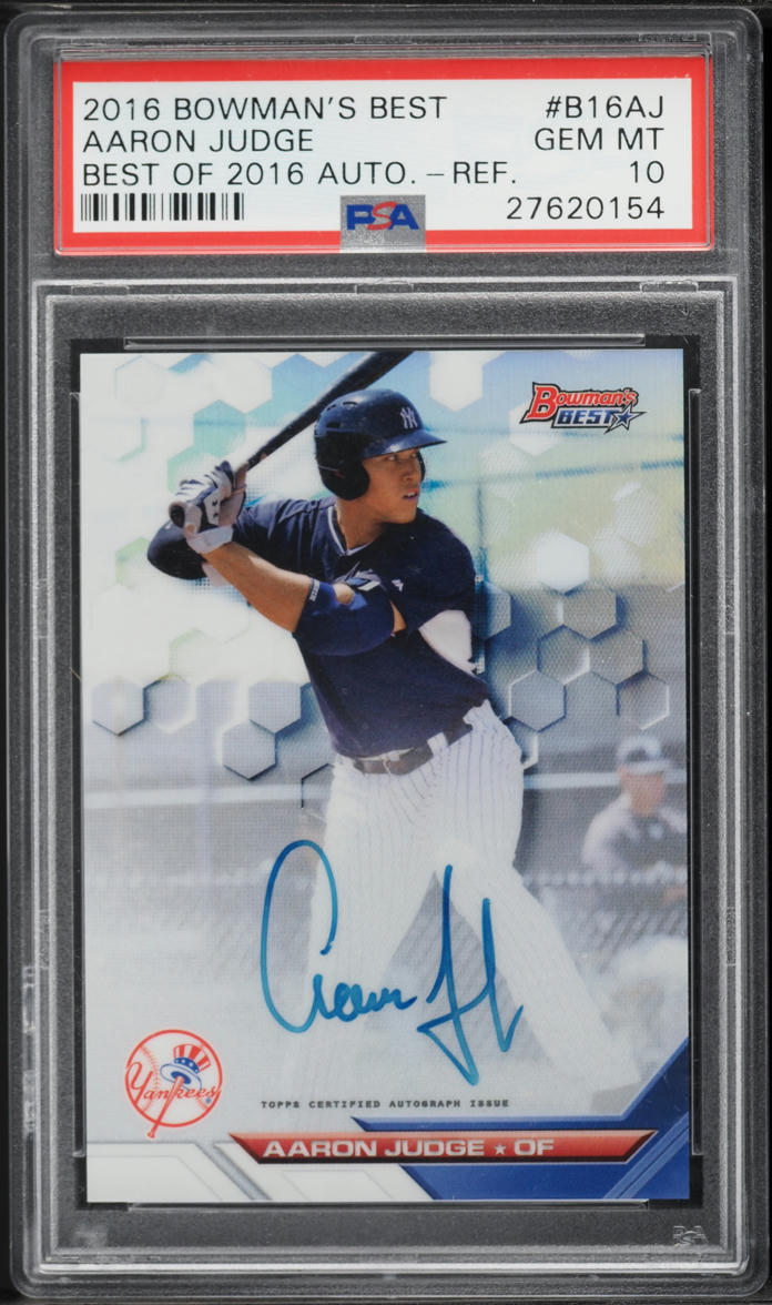 2016 Bowman's Best Of '16 Refractor Aaron Judge PROSPECT AUTO #B16-AJ PSA 10 GEM MINT