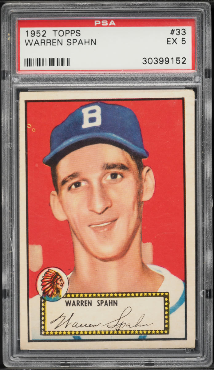 1952 Topps Warren Spahn #33 PSA 5 EX