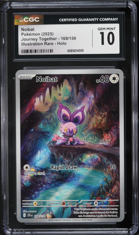 2025 Pokemon Scarlet & Violet Journey Together IR Noibat #169 CGC 10 GEM MINT