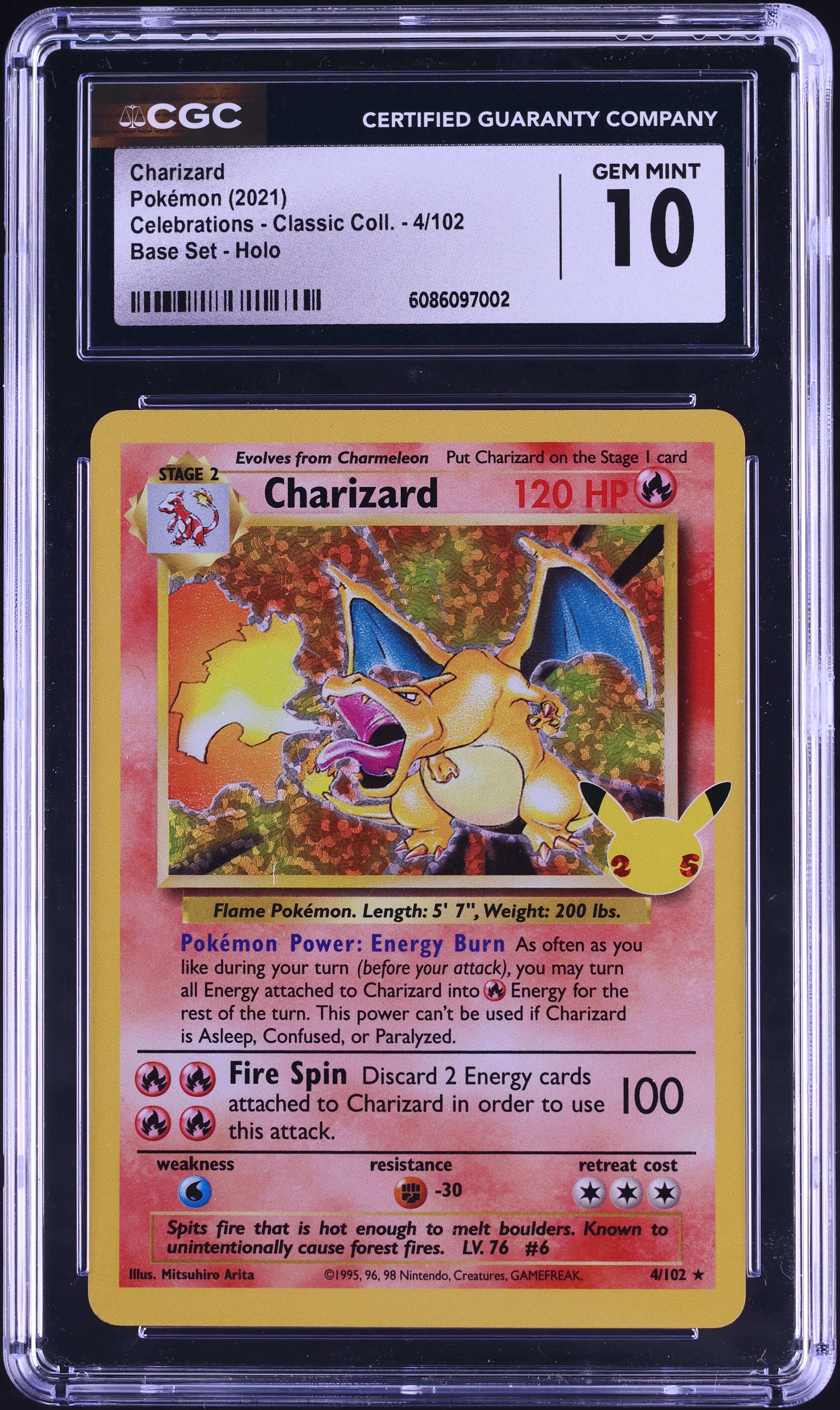 2021 Pokemon Sword & Shield Celebrations Classic Holo Charizard #4