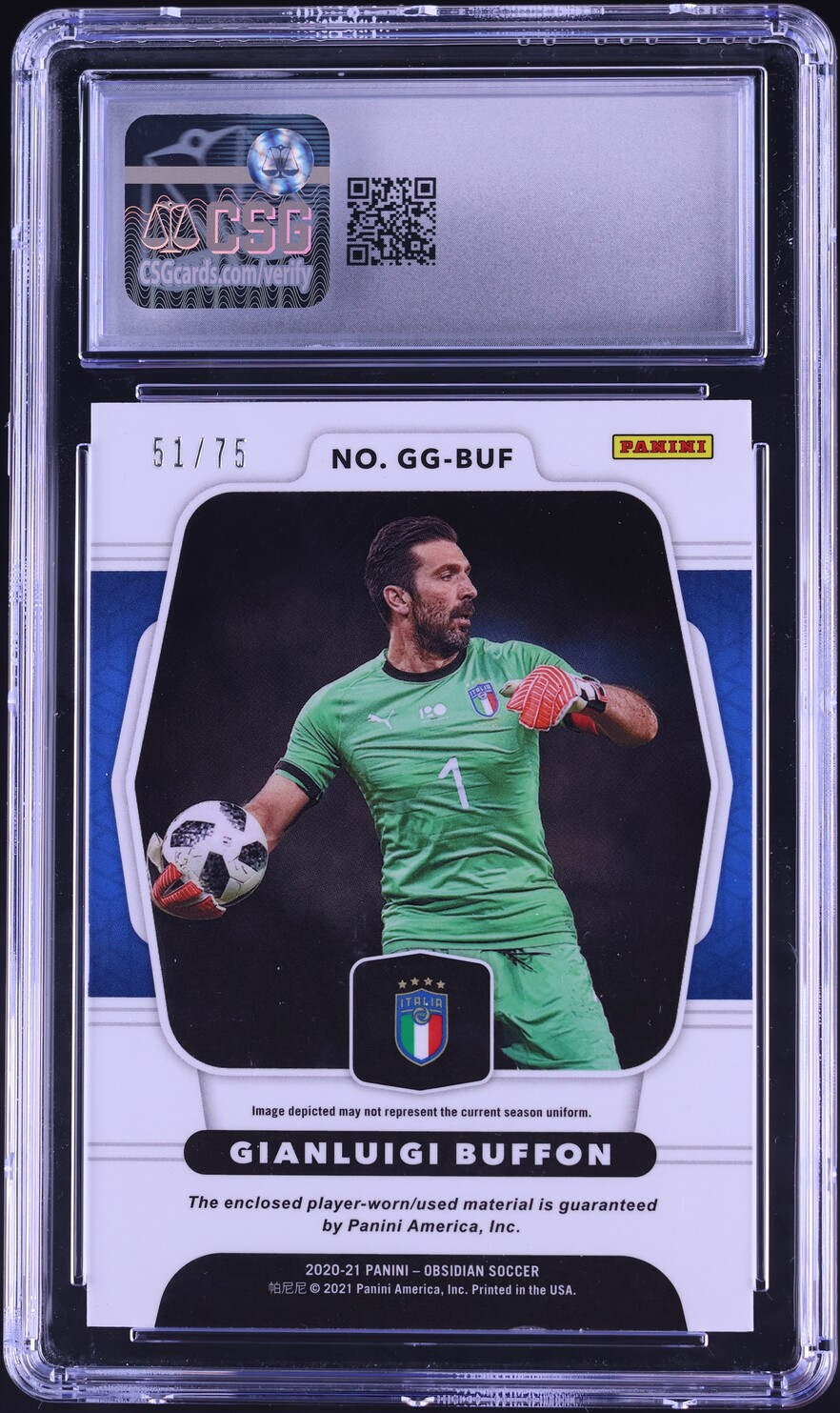 2020 Panini Obsidian Galaxy Gear Electric Etch Purple Gianluigi