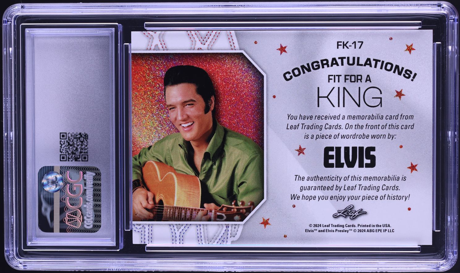 2025 Leaf Icons Fit For A King Green Sparkle Holo Elvis Presley PATCH /45 #FK-17 CGC 10 GEM