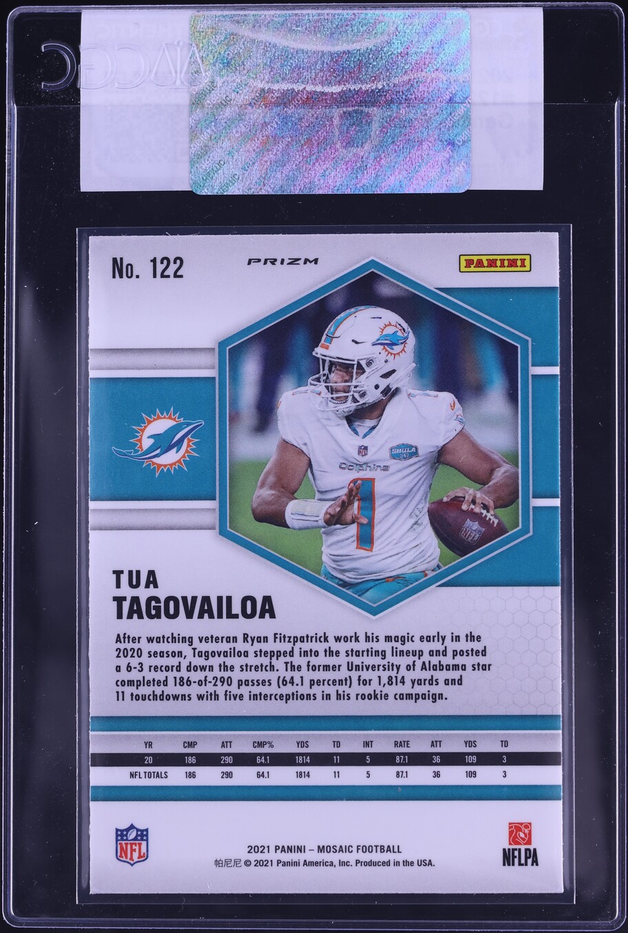 2021 Panini Mosaic Genesis Tua Tagovailoa #122 CGC AUTH