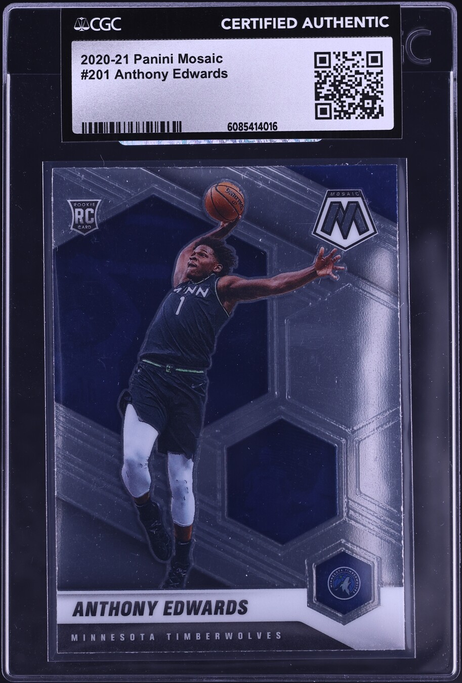 2020 Panini Mosaic Anthony Edwards ROOKIE #201 CGC AUTH