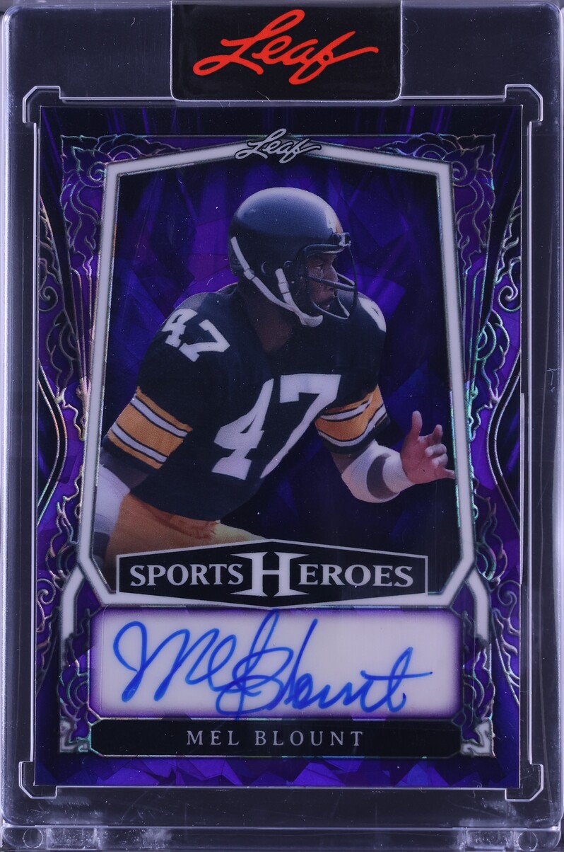 2025 Leaf Sports Heroes Purple Crystal Mel Blount AUTO /15 #BA-MB2 CGC AUTH
