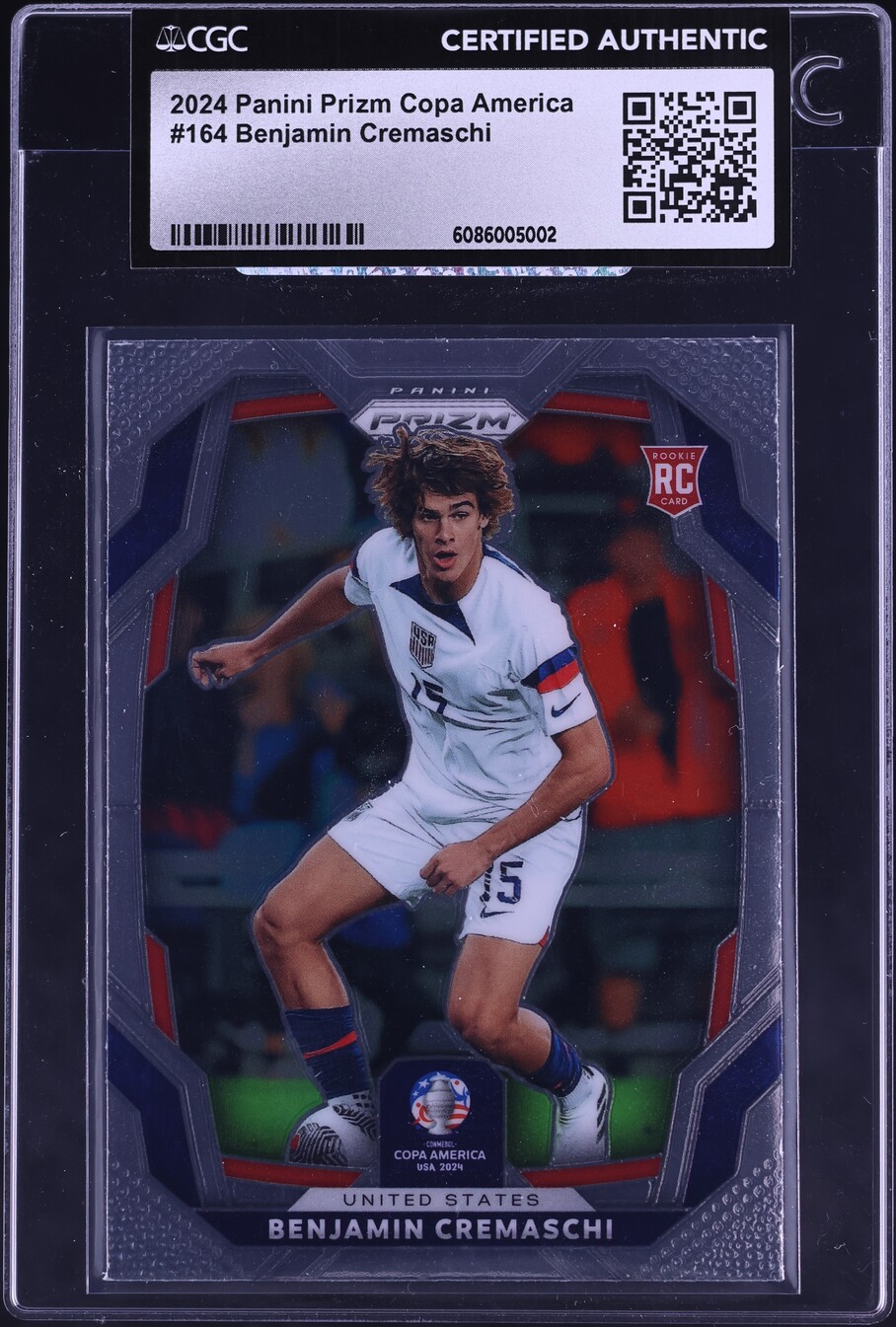 2024 Panini Prizm Copa America Benjamin Cremaschi ROOKIE #164 CGC AUTH