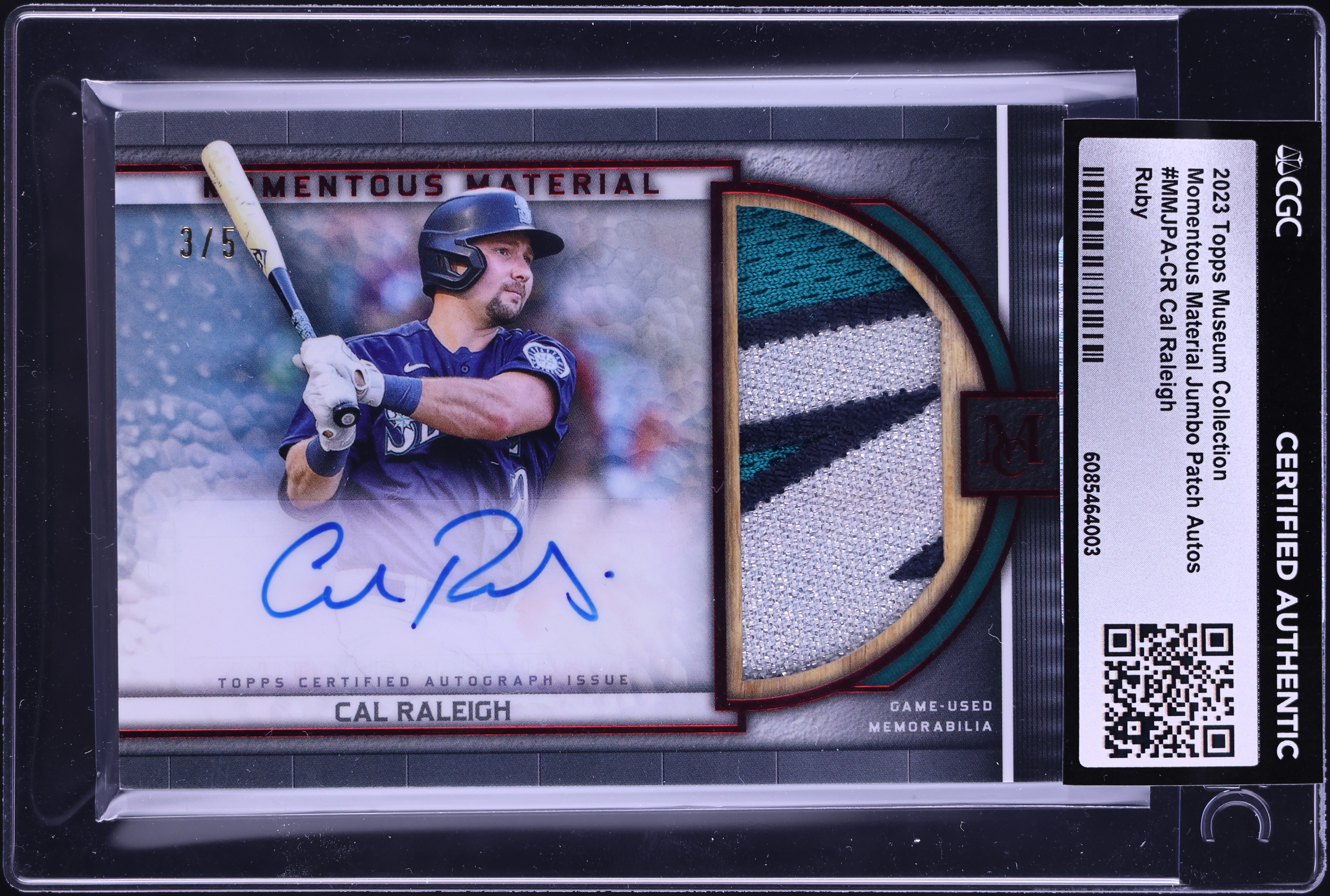 2023 Topps Museum Collection Momentous Ruby Cal Raleigh GAME-USED 