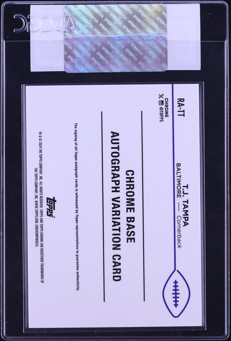 2024 Topps Chrome Gold Geometric Refractor TJ Tampa ROOKIE AUTO /50 #RA-TT CGC AUTH