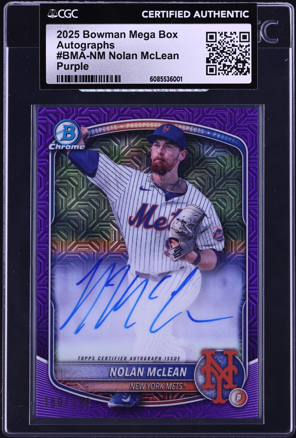 2025 Bowman Chrome Mega Box Purple Nolan McLean PROSPECT AUTO /199