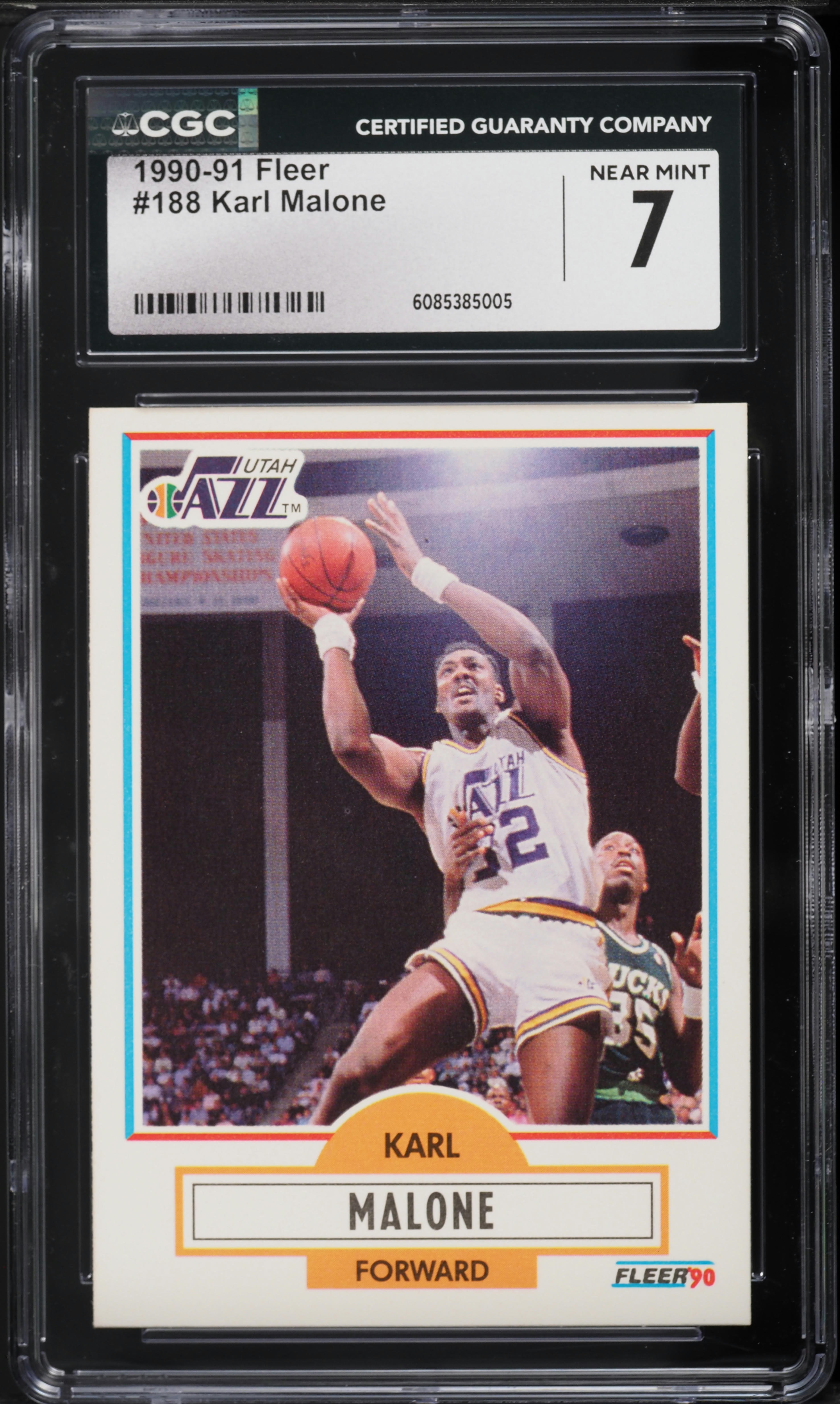 1990 Fleer Basketball Karl Malone #188 CGC 7 NRMT on Fanatics Collect