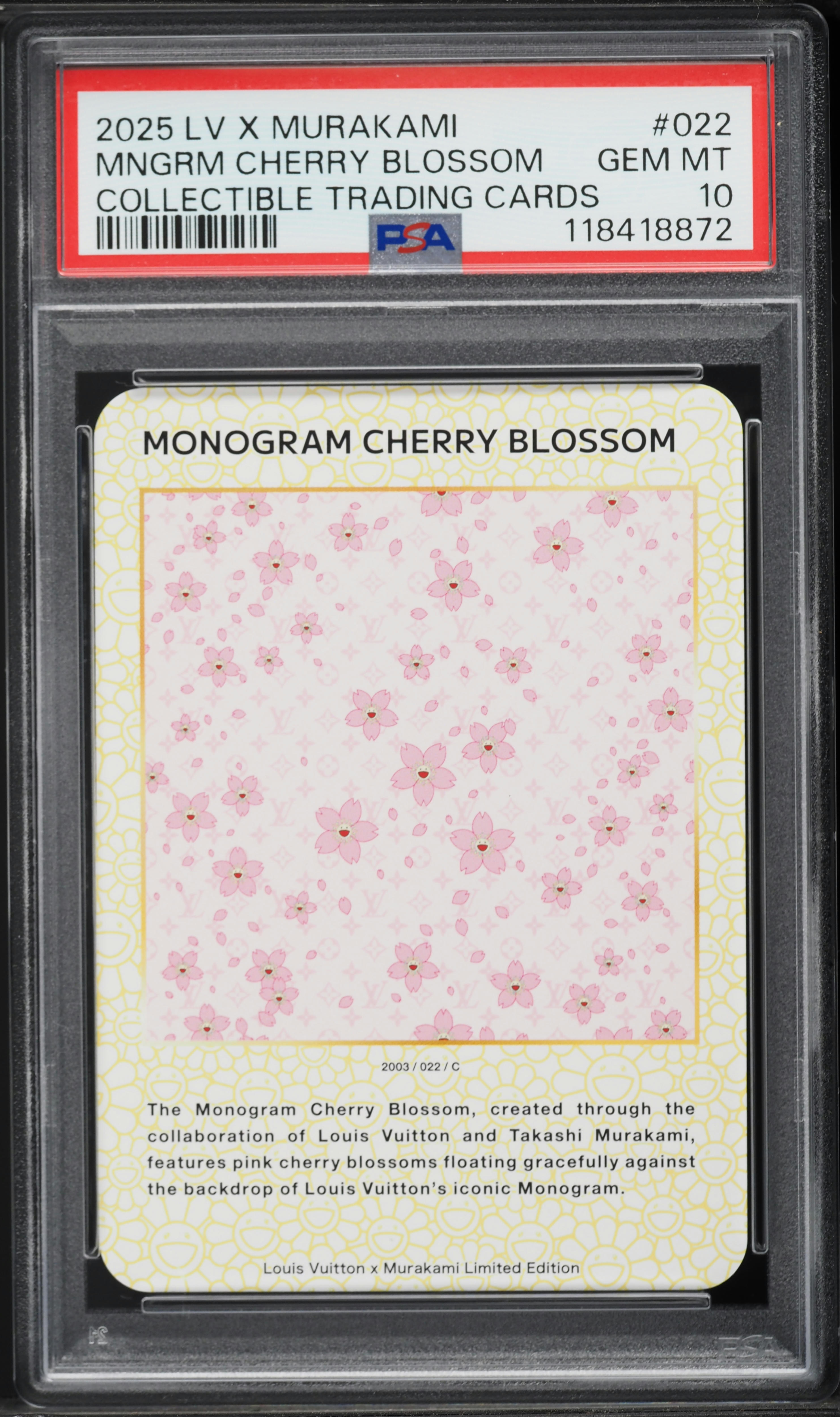 【PSA10】MONOGRAM CHERRY BLOSSOM 040 R 2025 Louis Vuitton X Murakami Collectible Monogram Cherry Blossom