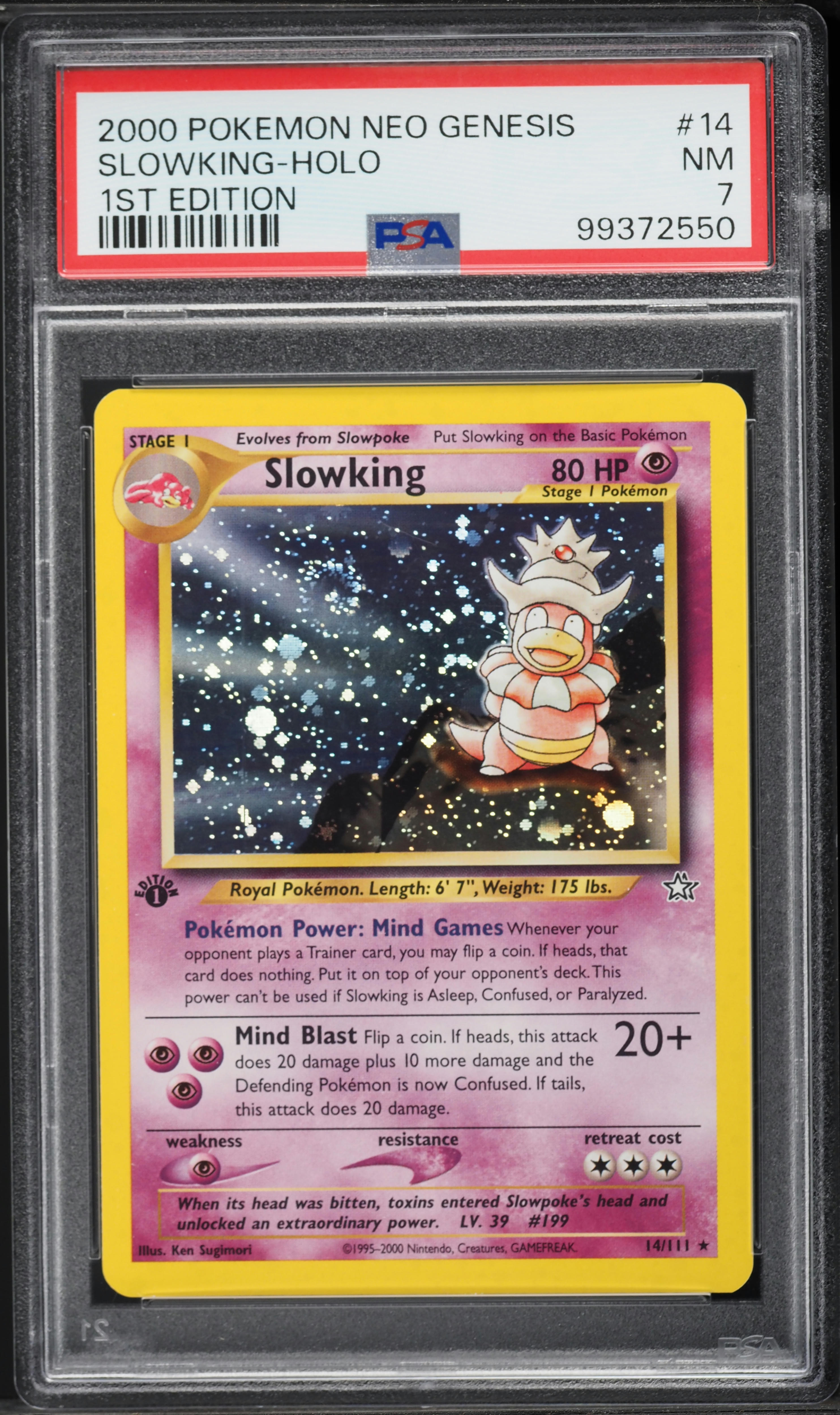 2000 Pokemon Neo Genesis 1st Edition Holo Slowking #14 PSA 7 NRMT