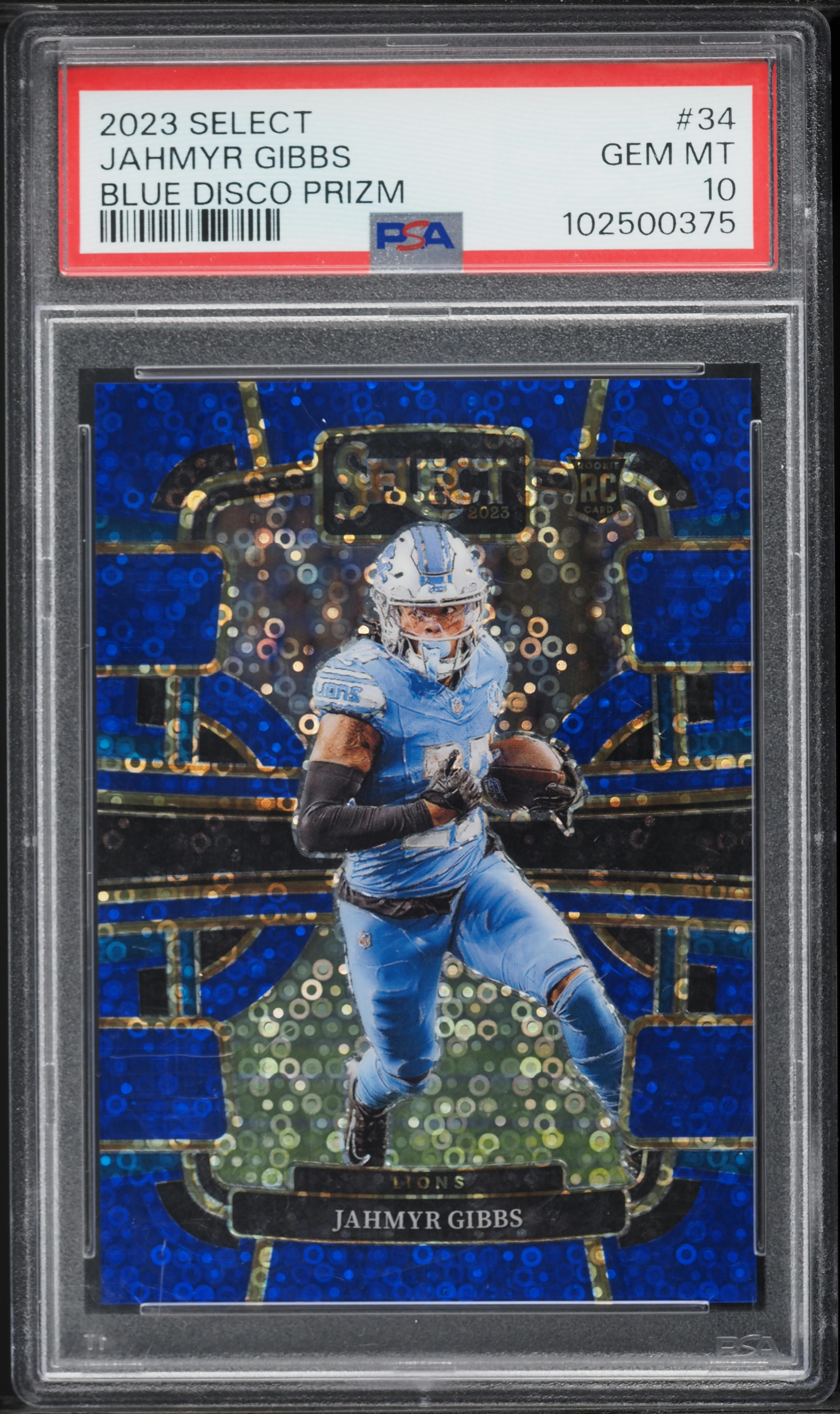 2023 Select Concourse Blue Disco Prizm Jahmyr Gibbs ROOKIE /25 #34