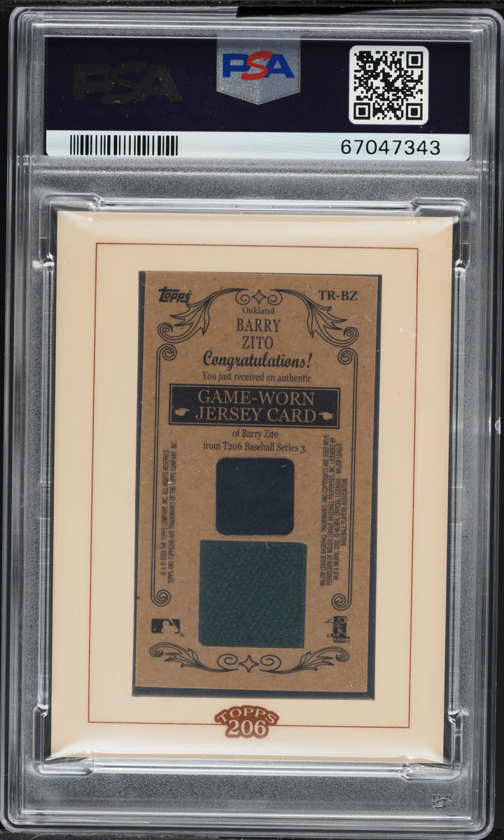 2002 Topps 206 Barry Zito PATCH #TR-BZ PSA 9 MINT
