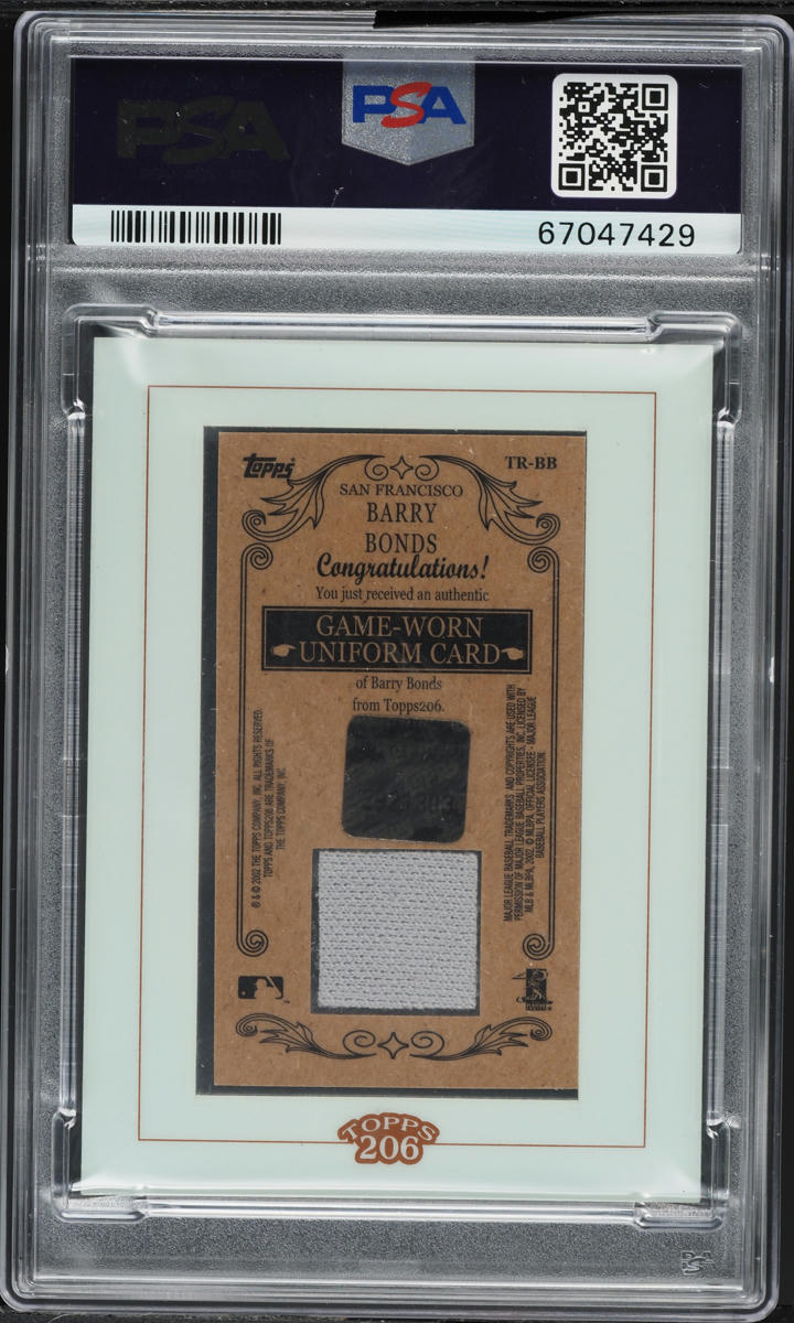 2002 Topps 206 Barry Bonds PATCH #TR-BB PSA 8 NM-MT