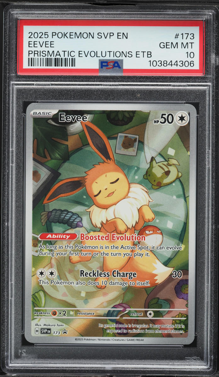 2025 Pokemon SV  Promo Prismatic Evolutions ETB Full Art Eevee #173 PSA 10 GEM MINT