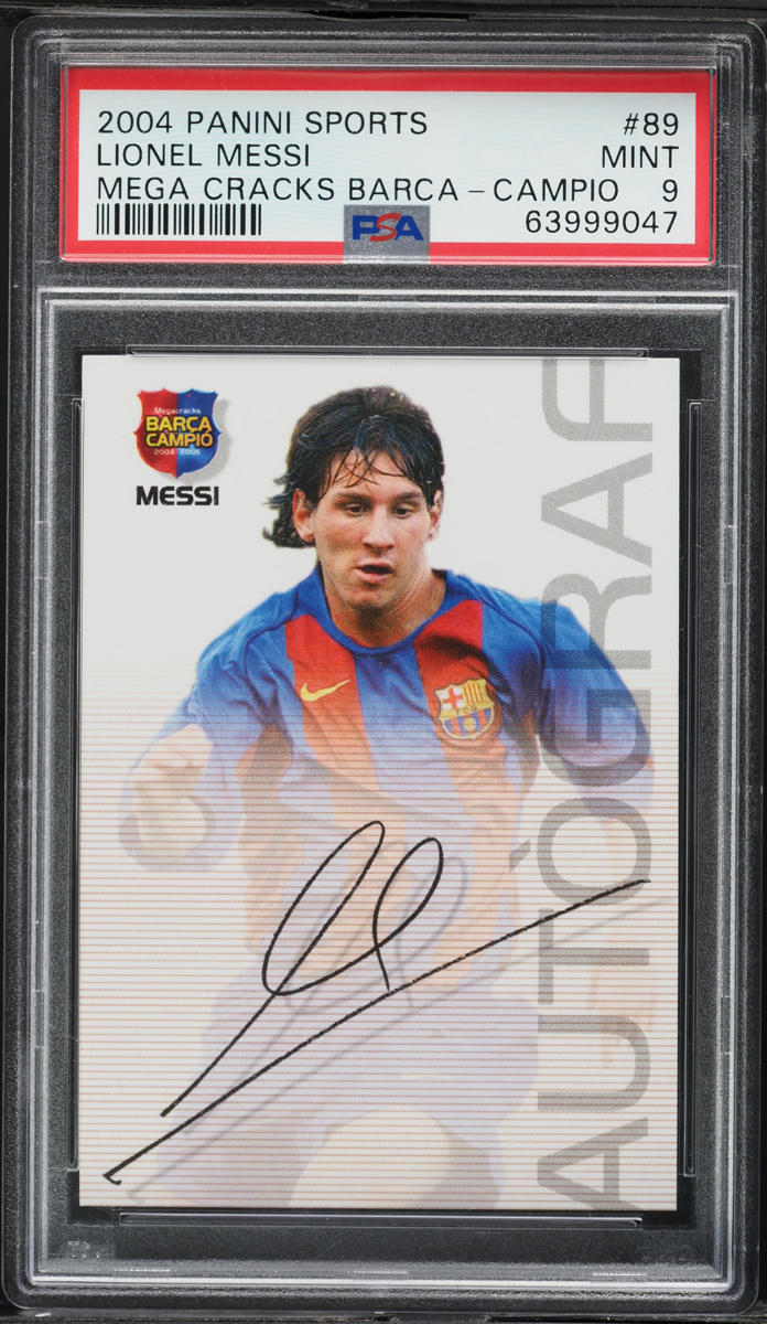 2004 Panini Sports Mega Cracks Barca Campio Lionel Messi ROOKIE #89 PSA 9 MINT