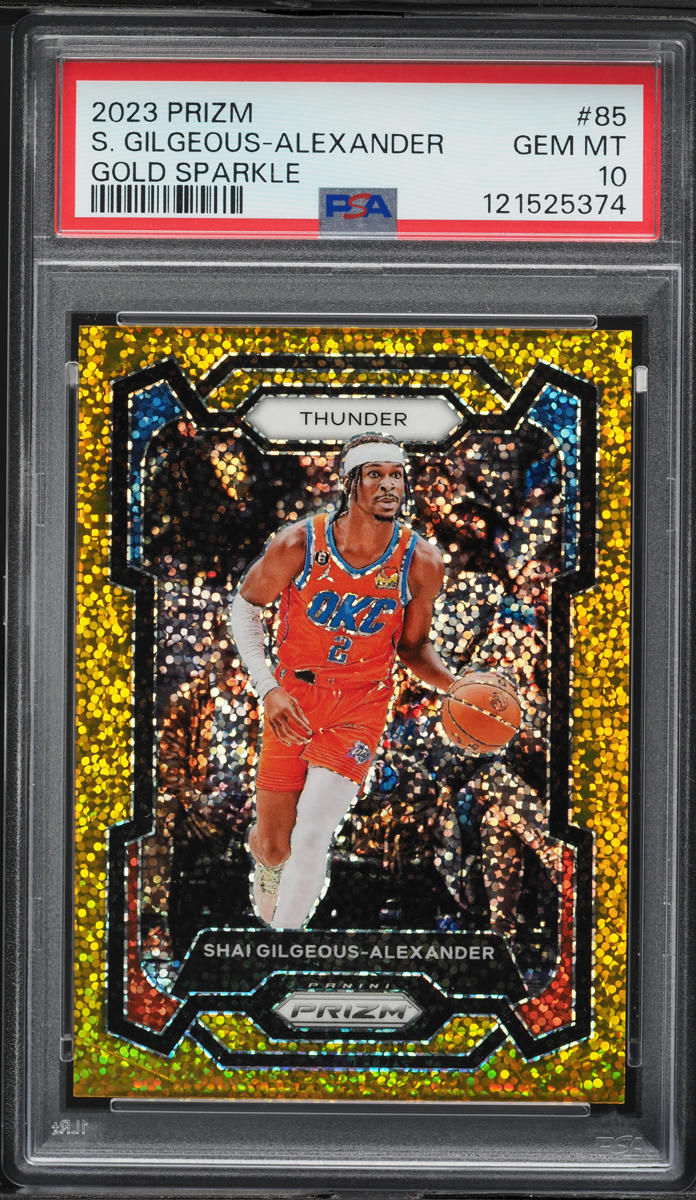 2023 Panini Prizm Gold Sparkle Shai Gilgeous-Alexander 24/24 #85 PSA 10 GEM MINT