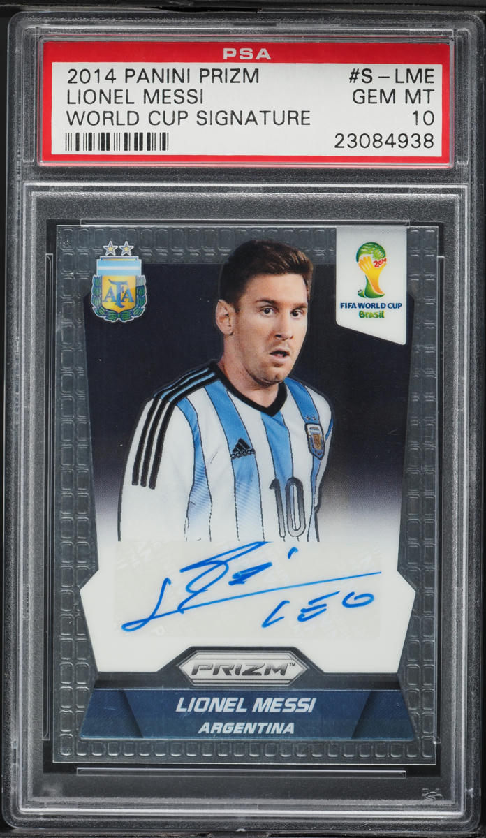 2014 Panini Prizm World Cup Signatures Lionel Messi AUTO #S-LME PSA 10 GEM MINT
