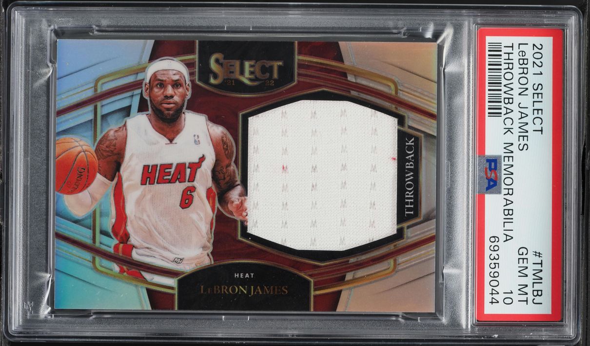 2021 Select Throwback LeBron James GAME-USED PATCH #TM-LBJ PSA 10