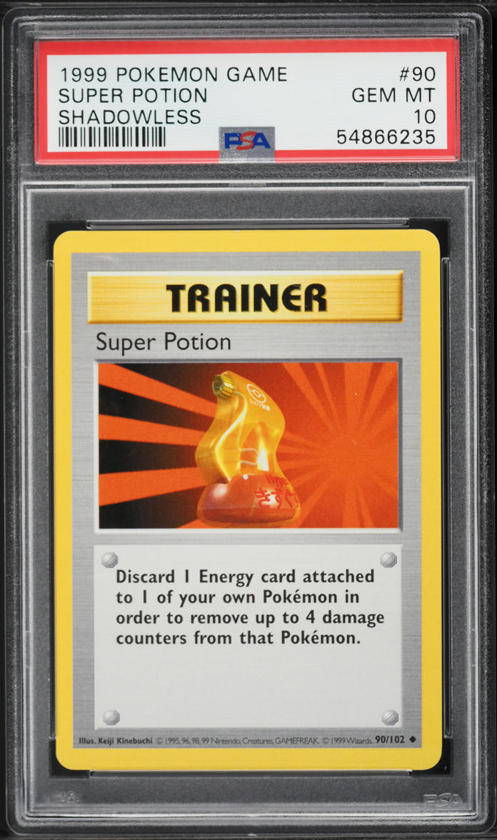 1999 Pokemon Base Set Shadowless Super Potion #90 PSA 10 GEM MINT